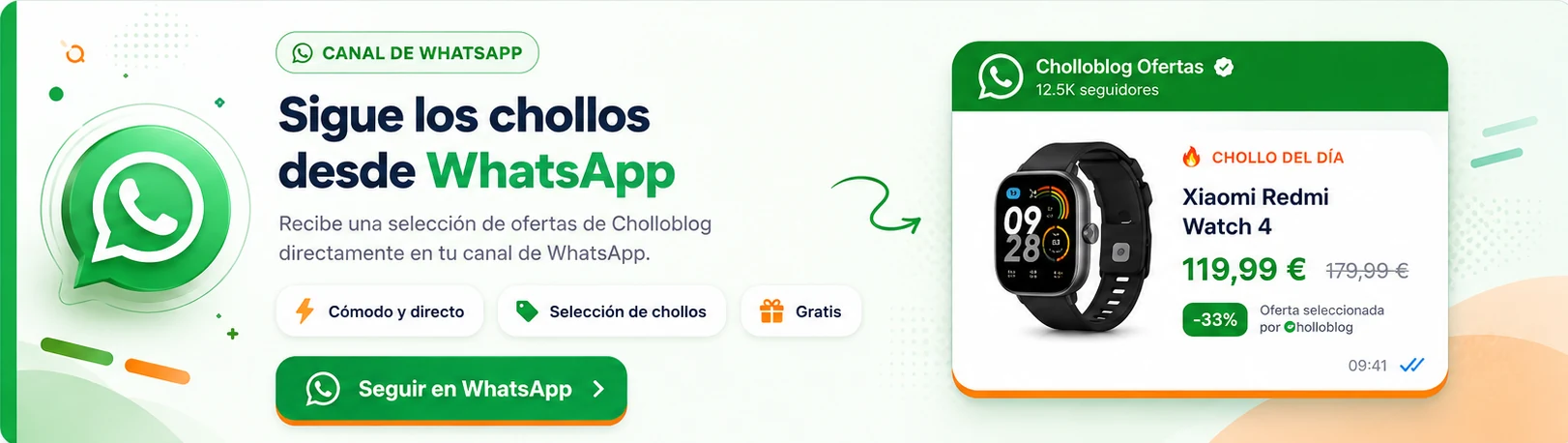 Sigue los chollos desde WhatsApp