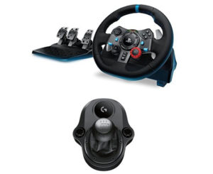 Volante y pedales compatibles con PS y PC Logitech G29 con pedales y palanca de cambios.