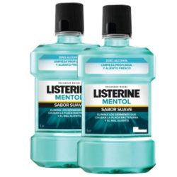 2 Envases de Enjuague bucal Listerine Mentol suave (2x1000ml) por sólo 8,13€