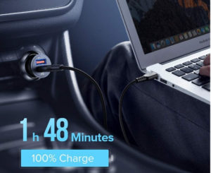Cargador para coche Iniu, 60W, USB C PD y tipo A y Quick Charge 3.0 por 7,99€.