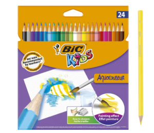 24 Lápices de colores acuareables Bic Kids Aquacouleur.