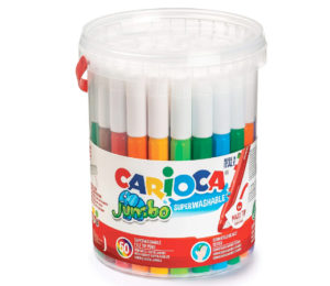 Bote con 50 rotuladores Carioca Jumbo con punta Maxi Super