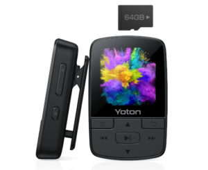 Reproductor MP3 Bluetooth 4.1, radio FM, podómetro, grabador de voz, libro electrónico+tarjeta SD 64GB.