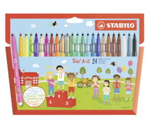 Estuche de 24 rotuladores Stabilo Trio A-Z con sujeción triangular por sólo 4,20€ y 30 rotuladores por 5,25€.