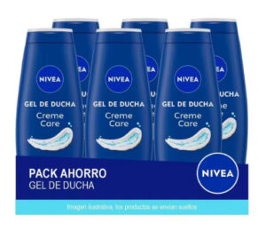 6 Envases de gel de ducha Nivea Creme Care (6x650ml) por sólo 15,23€.
