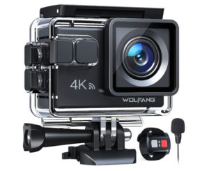 Cámara deportiva 4K, Wifi, impermeable, 2 baterías 1050mAh, estabilización de imagen electrónica, control remoto, micro externo dual y accesorios por 44,03€ antes 59,99€.