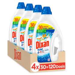 Detergente líquido para lavadora Dixan Gel Total (4x30=120 lavados) por sólo 18,10€.