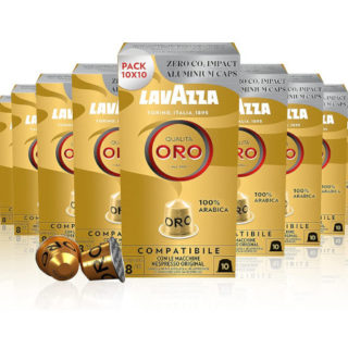 Lavazza Qualità Oro, 100 cápsulas compatibles con las máquinas Nespresso Original por 31,50€ antes 42,50€.