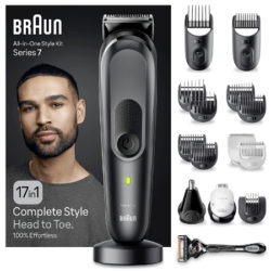 Recortadora Braun MGK7491, depiladora de la cabeza a los pies con 17 accesorios y autonomía de 100 minutos por 78,90€ antes 114,99€.