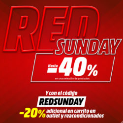 Red Sunday: Cupón del 20% de descuento en más de 2.000 artículos rebajados o reacondicionados de Mediamarkt