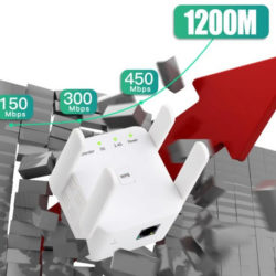 Repetidor wifi de banda dual 2,4/5 GHz, hasta 1200Mbps por 12,22€.
