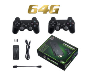 Retro consola Stick M8, 2 mandos, 10.000 juegos por 16,62€.