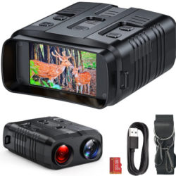 Binoculares con visión nocturna, 1920x1080P HD, hasta 300M, MicroSD 32GB por 39,99€ antes 99,99€.
