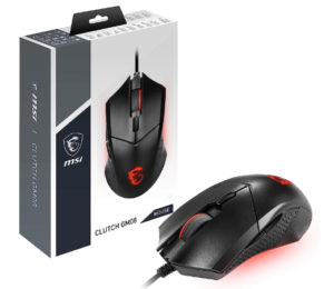 Ratón para Gaming MSI Clutch GM08 con sensor óptico Paw 3519, cable USB y sistema de pesas modificables por 9,99€.