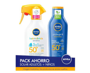 Solo hoy. Nivea Sun Pack (crema solar para niños+solar para adultos) por 21,35€.