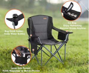 Silla plegable portátil Vevor por 39,77€ y 27,77€ con cupón primera compra. Antes 54,99€