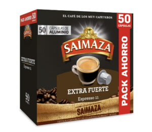 50 Cápsulas Cafe Saimaza Extra Fuerte para cafeteras Nespresso por 9,09€.