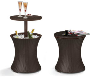 Mesa nevera para exteriores Keter Cool Bar en color chocolate por 76,75€ y blanca 67,95€ antes 95,95€.
