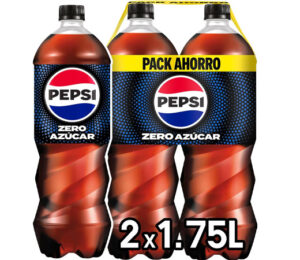 2 Packs de 2 botellas de Pepsi (2×1.75L) Zero por 4,20€. Pilla 2.