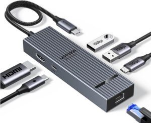 Hub Ugreen Revodok 6 en 1, 10Gbps, HDMI 4K 60Hz PD 100W por 24,35€.