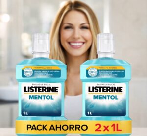 Dos botellas de litro de Listerine Mentol por sólo 8€ y por 7,20€ con compra recurrente