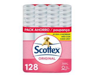 Papel higiénico Scottex Original 128 rollos.