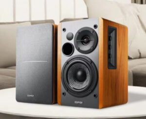 Altavoces de estantería autoamplificados Edifier R1280DB 2.0, 42W RMS, color madera, control remoto.