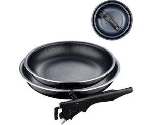 Juego de Sartenes Bergner Click&Cook Black Edition 22 y 26cm+mango extraíble.