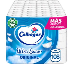 Papel Higiénico Colhogar Ultra Suave Original 108 rollos por 17,34€ Con Suscríbete y Ahorra.
