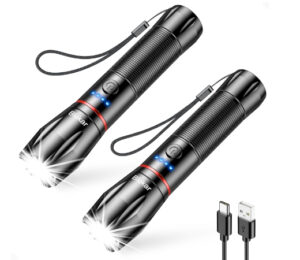 Pack de 2 linternas Led recargables Blukar con 5 modos de luz por 17,14€.