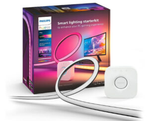 Kit de inicio de 3 tiras de luces Philips Hue Play Gradient para PC 24-27″+Hue Bridge por 142,99€ antes 198€.