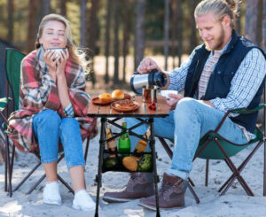 Mesa de camping ajustable, tablero 40-30cm y 42-46cm.