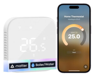 Termostato wifi Meross para calderas y calefacción por suelo, detección de ventana abierta, bajo consumo programable.