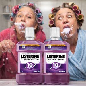 Oferta Prime. 2 Botellas de Enjuague bucal Listerine Cuidado Total (2x1L).