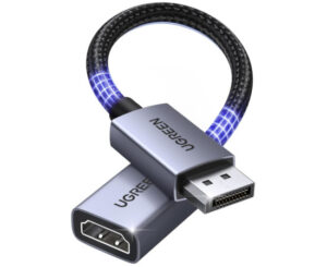 Adaptador DisplayPort a HDMI 4K: convierte tu PC en multimedia con imagen nítida y sonido envolvente.