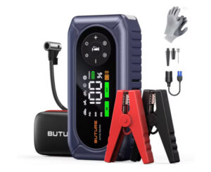 Arrancador y compresor Buture 5500A: potencia de 5500A, bomba rápida 150 PSI y banco de energía portátil por 46,62€ antes 106,36€.