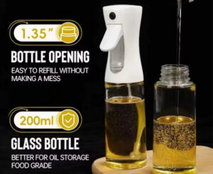 Botella dispensadora de aceite de oliva con pulverizador: rociador duradero y ecológico para cocina por 4,60€.