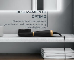 Rowenta Powerstraight Air: cepillo de aire caliente 2 en 1 para alisar rápido con brillo y efecto anti‑encrespamiento.