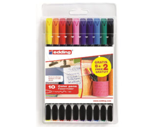 Set de 10 Rotuladores Edding 1200 Colourpen de punta fina (1mm) por sólo 3,78€ antes 7,50€.