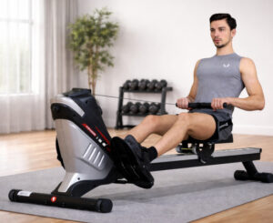 Máquina de remo ISE SY‑23061: remo magnético de 8 niveles para entrenar todo el cuerpo en casa por 125,15€.