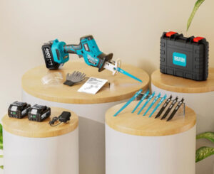 Sierra de sable Seesii Brushless, 8 hojas, 2 baterías 4.0Ah, 3500rpm por 67,99€.