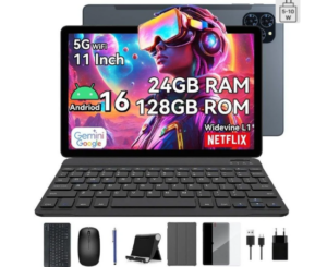 Tablet con teclado/ratón/pencil/funda Tabwee T90, LCD HD 11″, 8+16V/128GB hasta 2TB, Android 16 con Gemini AI, 8000mAh/18W por 115€ antes 229€.