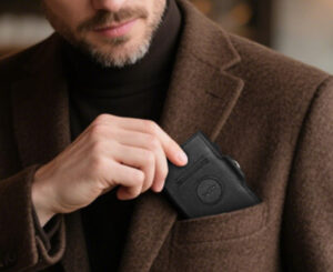 Cartera con conpartimento para AirTag y protección RFID por 12,99€.