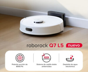 Roborock Q7L5, potencia extrema de 8.000Pa y navegación LiDAR de precisión por 111,42€ antes 229,99€.