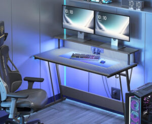 Mesa Gaming Vasagle, escritorio ergonómico con luces LED y conexiones USB que tu Set-up necesita por 76,50€ antes 99,99€.