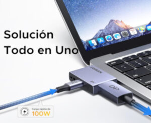 Adaptador Ugreen USB-C a DisplayPort 1.4, video 8K 60Hz y carga PD 100W por 11,99€.
