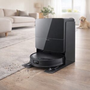 Roborock Saros 10R Robot Aspirador: 22000Pa de succión, cuerpo ultrafino de 7,98cm, vaciado automático y secado con aire caliente.