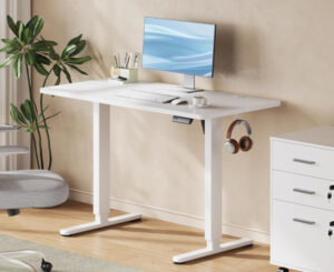 Escritorio elevable eléctrico Devaise 120x60cm por 99,99€.