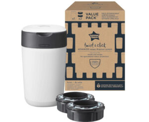 Contenedor Tommee Tippee Sangenic nueva edición Twist & Click con 2 recambios por 16,99€ antes 34,99€.