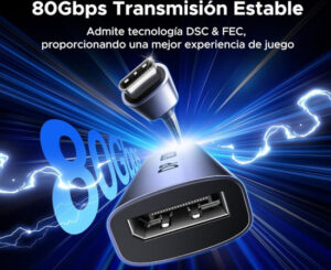 Adaptador Ugreen USB-C a DisplayPort 2.1, soporte 16K y 4K a 240Hz para gaming